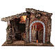 Cork stable for 20 cm nativity scene Holy Family barn door light 55x80x40 cm s4
