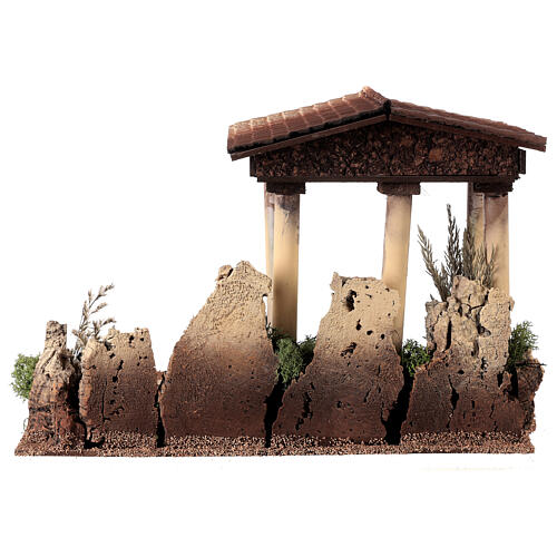 Crèche avec temple en ruines et Nativité Moranduzzo 10 cm 11