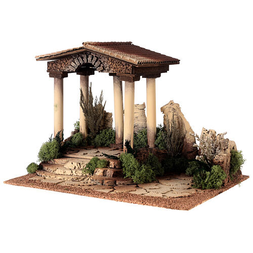 Presepe con tempio in rovina e Natività Moranduzzo 10 cm 9