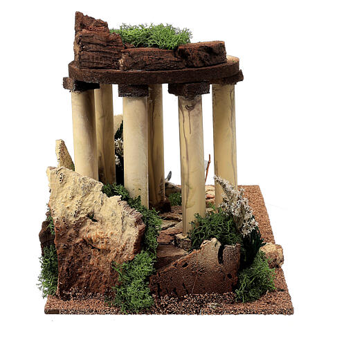 Belén con templo y estatuas 6,5 cm Moranduzzo 40x20x25 cm 6