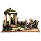 Presepe con tempio e statue 6,5 cm Moranduzzo 40x20x25 cm s1