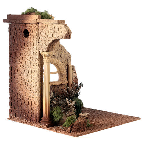 Ruined stable for Nativity Scene with 15 cm characters 30x30x35 cm 3