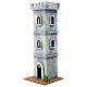 Torre castelo estilo século 19 10x10x25 cm para presépio com figuras de 6 cm s1