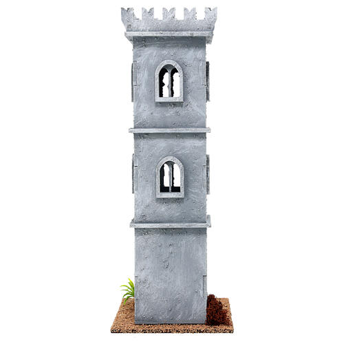 19th century style castle tower 10x10x25 for 6 cm nativity scene 4