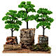Bosquete 3 árvores verdes para presépio com figuras de 6-8 cm s1