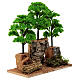 Tree grove figurine with 3 green trees, nativity scene 6/8 cm s3