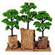 Tree grove figurine with 3 green trees, nativity scene 6/8 cm s4