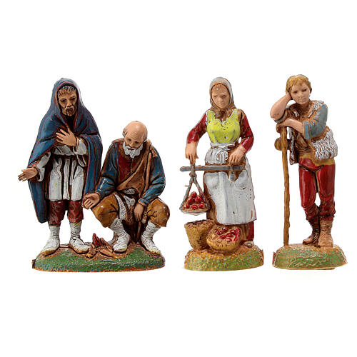 Building with porch and Nativity set of 6 cm in 19th century style 6