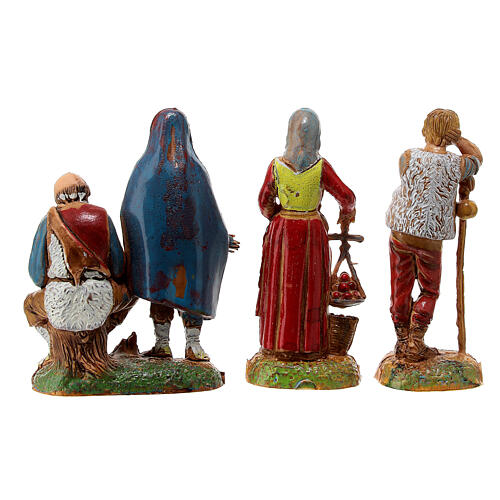 Building with porch and Nativity set of 6 cm in 19th century style 9