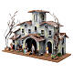 Building with porch and Nativity set of 6 cm in 19th century style s2