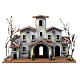 Building with porch and Nativity set of 6 cm in 19th century style s8