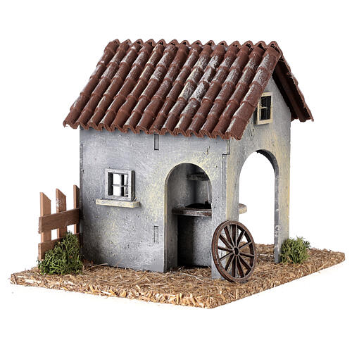 Washhouse with fountain for Nativity Scene with 8 cm characters, electric pump 3