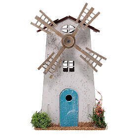 Windmill in 800 year style with motor for Nativity Scene of 6 cm