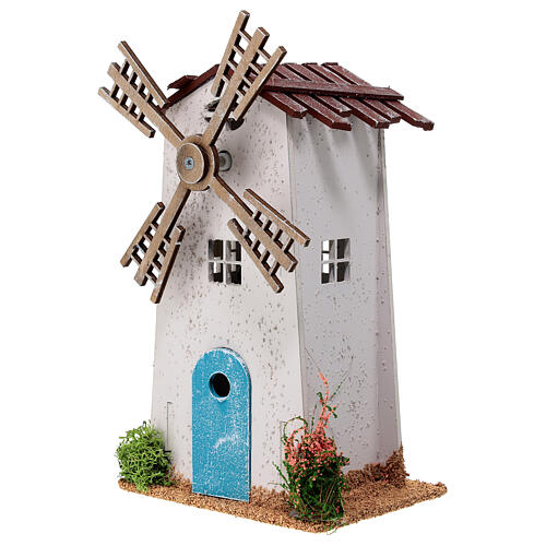 Windmill in 800 year style with motor for Nativity Scene of 6 cm 2