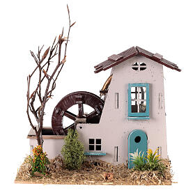 Provençal watermill of the 19th century for Nativity Scene of 4 cm