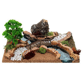 River figurine with rocky road 25x20 cm