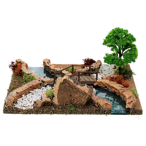 River figurine with rocky road 25x20 cm 5