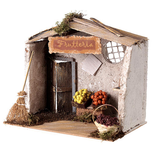 Tienda de frutas y verduras 20x15x20 cm ambientación belén 8 cm 2