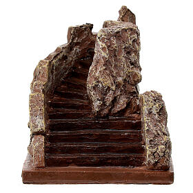 Stairs on a rock, resin, for Nativity Scene with 6 cm characters