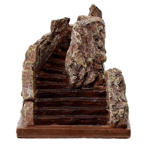 Stairs on a rock, resin, for Nativity Scene with 6 cm characters 1