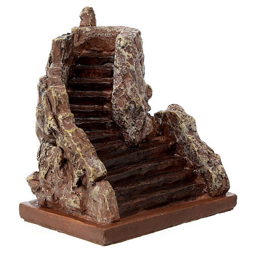 Stairs on a rock, resin, for Nativity Scene with 6 cm characters 3