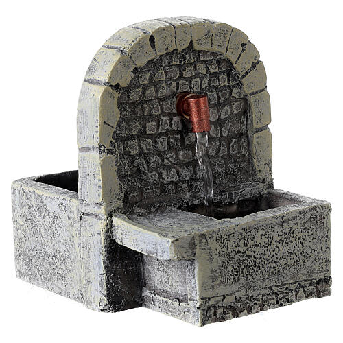 Arc-shaped fountain with water pump 10x10x10 cm for Nativity Scene with 10-12 cm characters 3