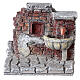 Fountain on a brick wall with pump 15x15x10 cm for Nativity Scene with 10 cm characters s1