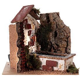 Miniature fountain cork for 10-12 cm nativity with pump 20x15x15 cm