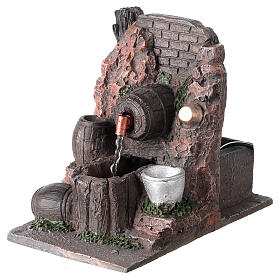 Fountain on a rock face with pump 10x20x15 cm for Nativity Scene with 12 cm characters