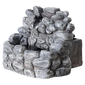 Krippenbrunnen, Felseffekt, mit Pumpe, für 10-12 cm Krippe, 15x15x10 cm