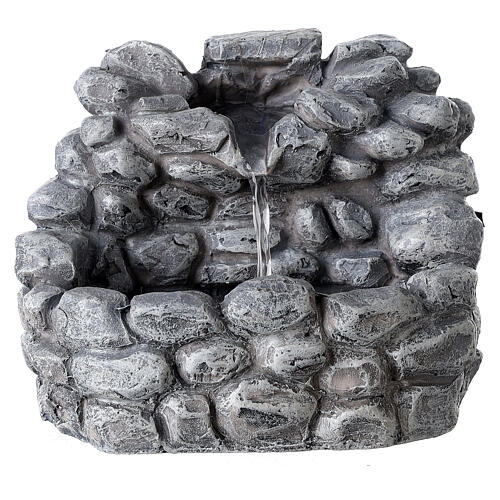 Fountain with stones and pump 15x15x10 cm for Nativity Scene with 10-12 cm characters 1