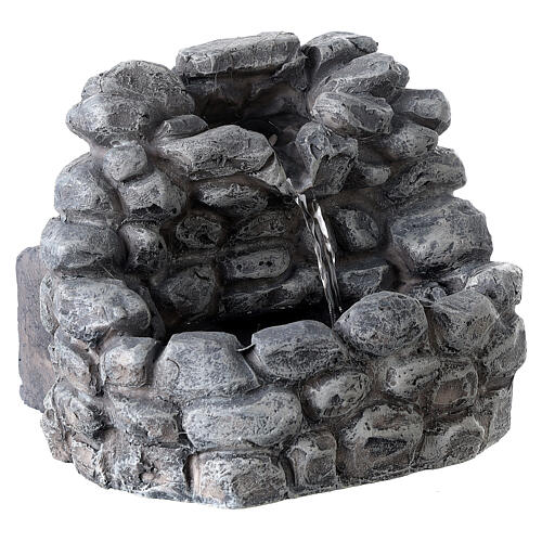 Fountain with stones and pump 15x15x10 cm for Nativity Scene with 10-12 cm characters 3