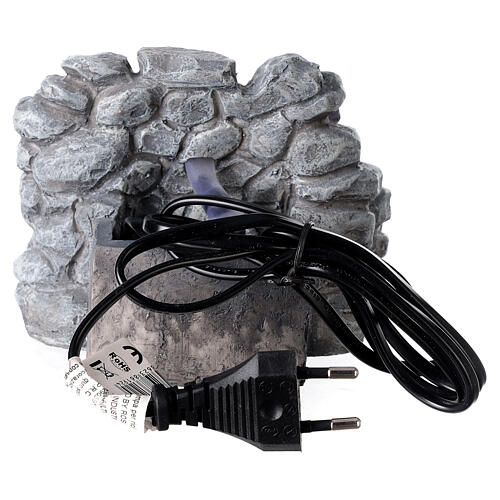 Fontanna, efekt kamieni, z pompą, 13x13x12 cm, do szopki 10-12 cm 4