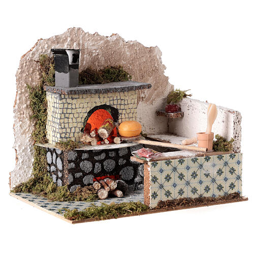 Forno lampada effetto fiamma 20x15x15 cm presepe 8-10 cm. 2