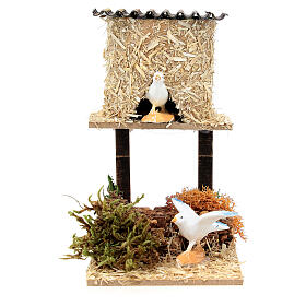 Dovecote with pigeons, for 12 cm nativity 12x5x10 cm
