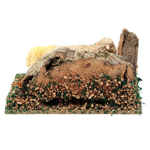 Schaf weidende Korkkrippe 10 cm, 5x10x10 cm 4