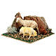 Grazing sheep in cork for 10 cm nativity 5x10x10 cm s2