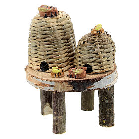 Table with beehives 5x5x5 cm for 10-12 cm nativity scene
