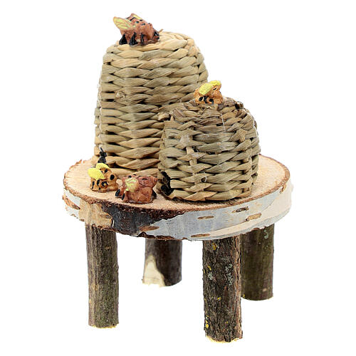 Table with beehives 5x5x5 cm for 10-12 cm nativity scene 2