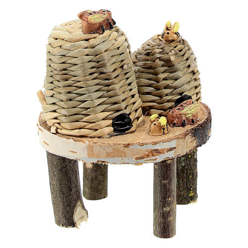 Table with beehives 5x5x5 cm for 10-12 cm nativity scene 3