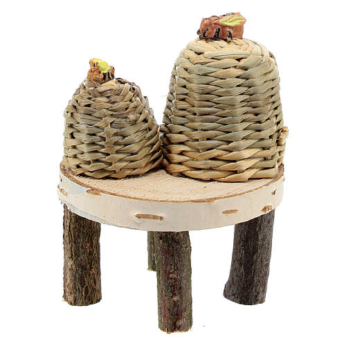 Table with beehives 5x5x5 cm for 10-12 cm nativity scene 4