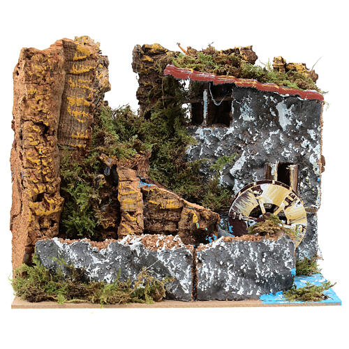 Watermill for Nativity Scene perspective 20x15x20 cm 1
