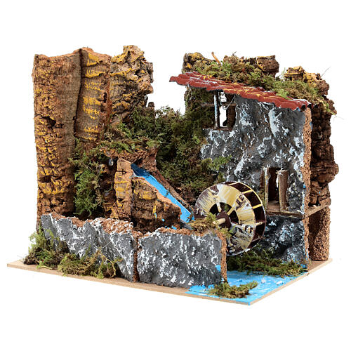 Moulin à eau 20x15x20 cm pour perspective crèche 2