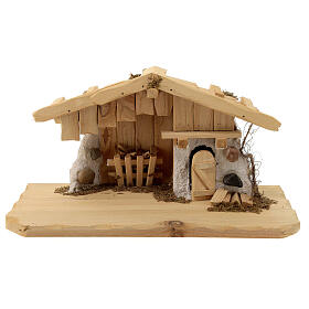 Resin stable in Nordic style for Nativity Scene with 10 cm characters 15x30x15 cm