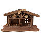 Wood stable of Nordic style with comet for Nativity Scene with 10 cm characters 15x30x20 cm s1