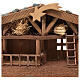 Wood stable of Nordic style with comet for Nativity Scene with 10 cm characters 15x30x20 cm s2
