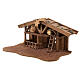 Wood stable of Nordic style with comet for Nativity Scene with 10 cm characters 15x30x20 cm s3