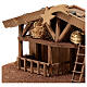 Nordic style wooden stable with comet 10 cm nativity 15x30x20 cm s4