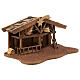 Nordic style wooden stable with comet 10 cm nativity 15x30x20 cm s5
