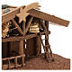 Nordic style wooden stable with comet 10 cm nativity 15x30x20 cm s6